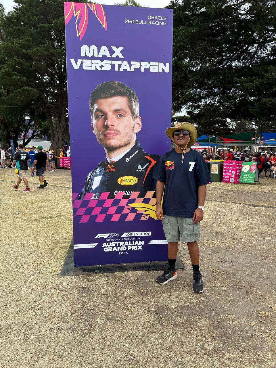 Anirudh Chidambaram at a Formula 1 event