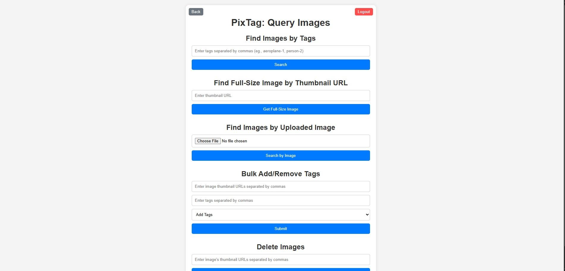 PixTag computer vision interface